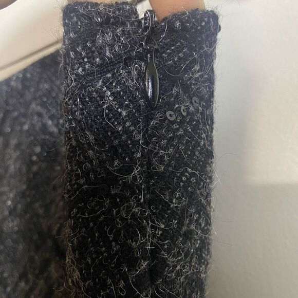 Burberry London Black Gray Plaid Fringe Hem Wool Blend Skirt Size US 10 - Picture 6 of 16